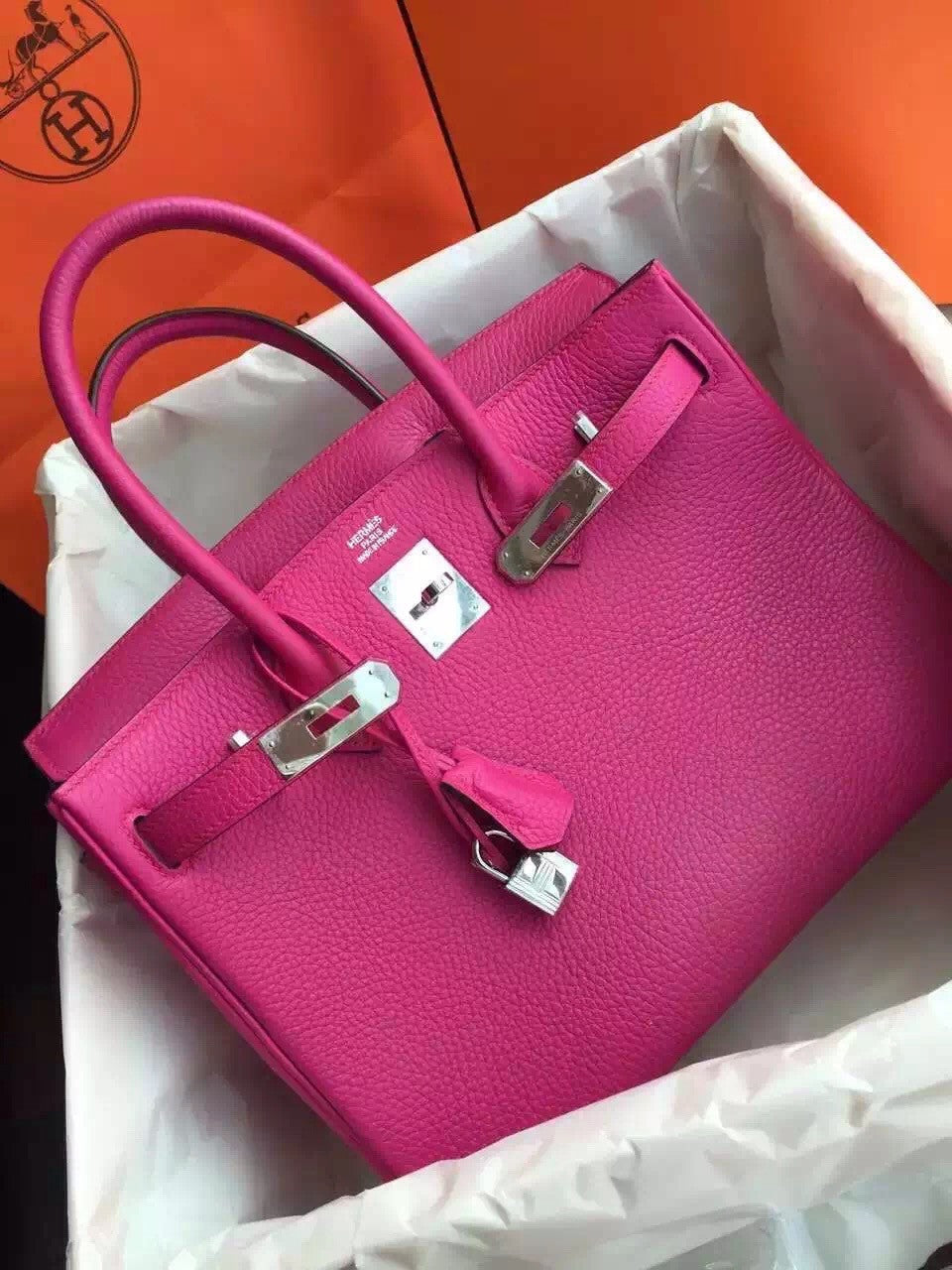 Hermes Fuchsia Birkin 25cm Epsom Palladium Hardware
