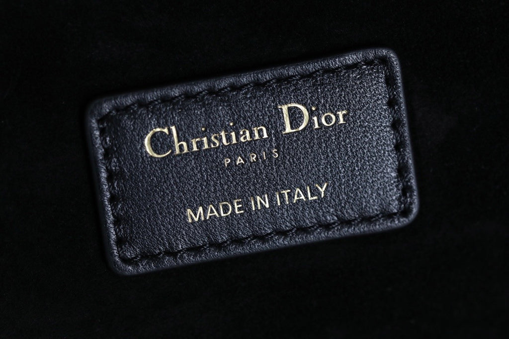 Christian Lady D-Joy Medium Bag Black Cannage Lambskin