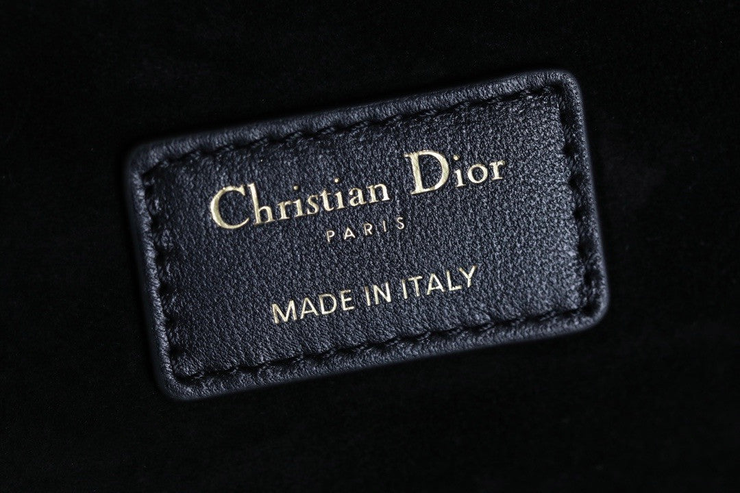 Christian Lady D-Joy Medium Bag Black Cannage Lambskin
