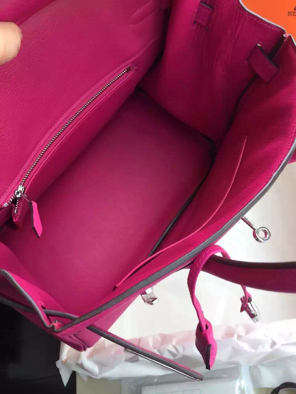 Hermes Fuchsia Birkin 25cm Epsom Palladium Hardware