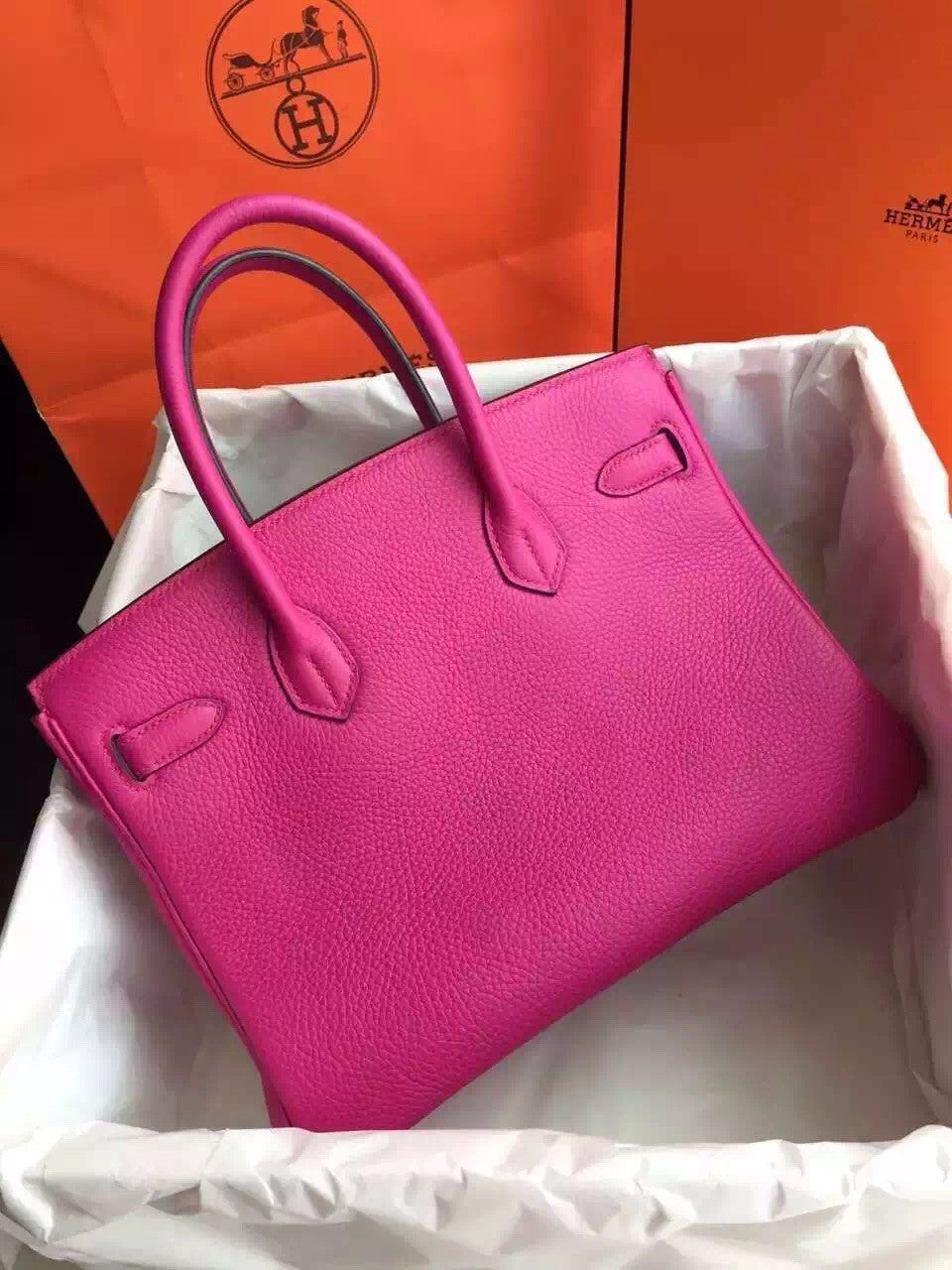 Hermes Fuchsia Birkin 25cm Epsom Palladium Hardware