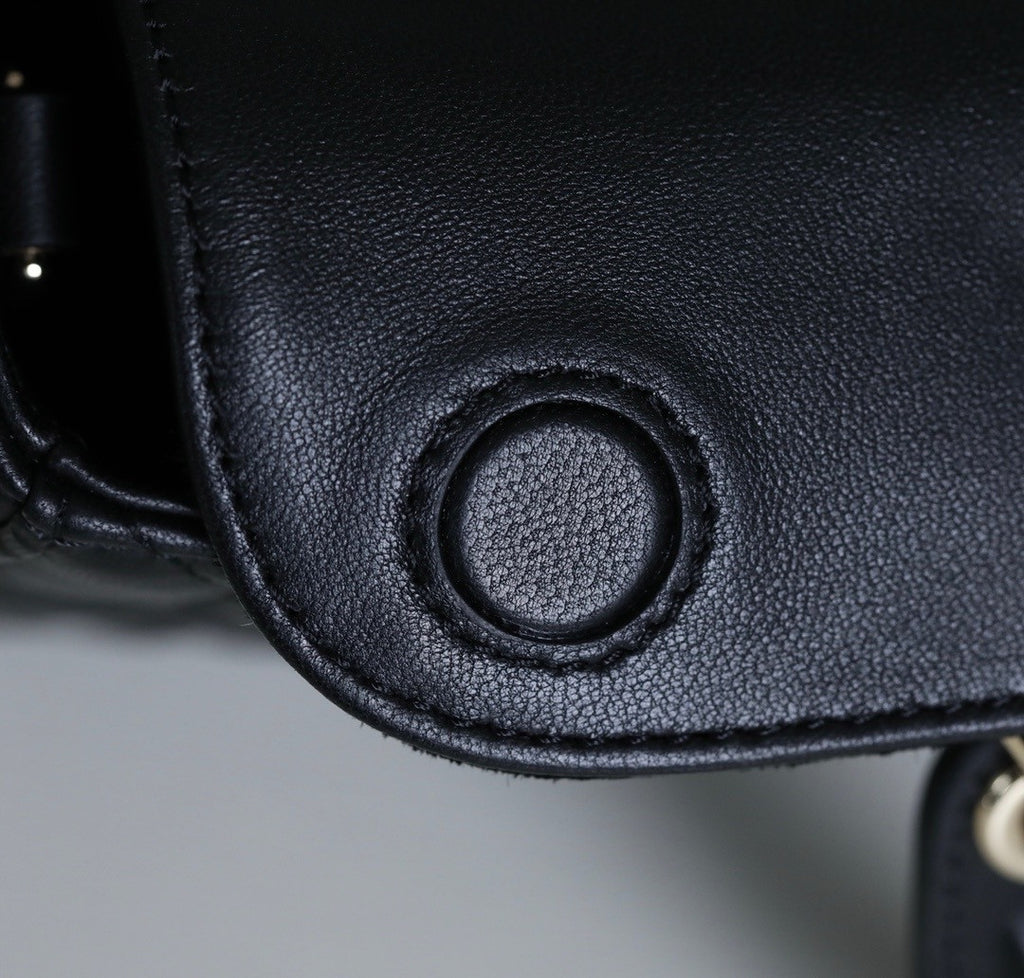Christian Lady D-Joy Medium Bag Black Cannage Lambskin