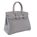 Hermes J7 Blue Lin Birkin 25 Togo leather