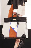 HERMÈS BIRKIN 50 HAC TOILE SUEDE AND SWIFT BRUSHED GOLD HARDWARE RUNWAY