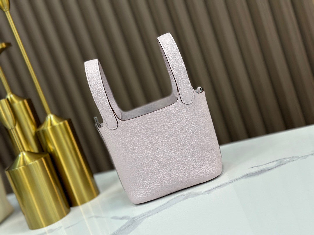 Hermes Limited Edition Picotin Lock Micro Mini 14 Bag Mauve pale  togo Tote palladium Hardware
