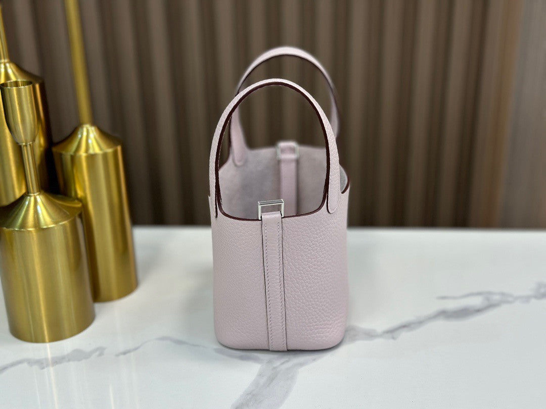 Hermes Limited Edition Picotin Lock Micro Mini 14 Bag Mauve pale  togo Tote palladium Hardware
