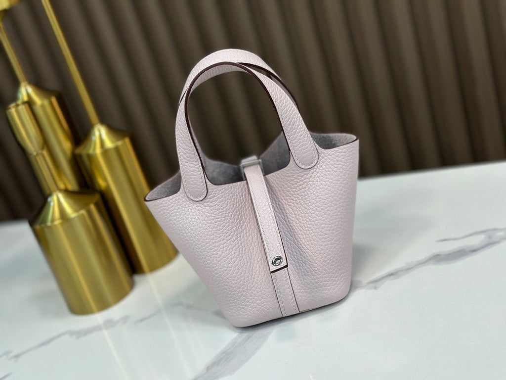 Hermes Limited Edition Picotin Lock Micro Mini 14 Bag Mauve pale  togo Tote palladium Hardware