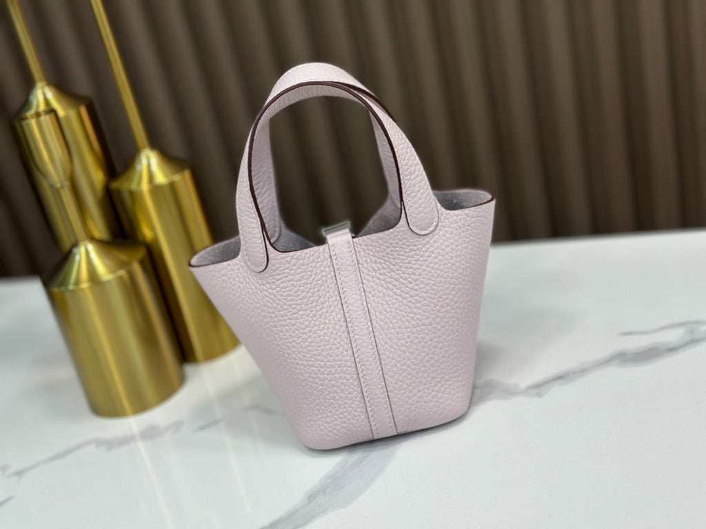 Hermes Limited Edition Picotin Lock Micro Mini 14 Bag Mauve pale  togo Tote palladium Hardware