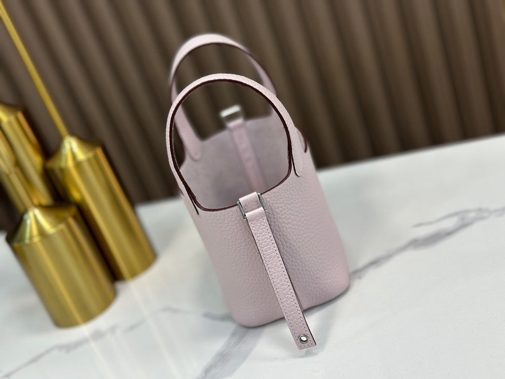 Hermes Limited Edition Picotin Lock Micro Mini 14 Bag Mauve pale  togo Tote palladium Hardware