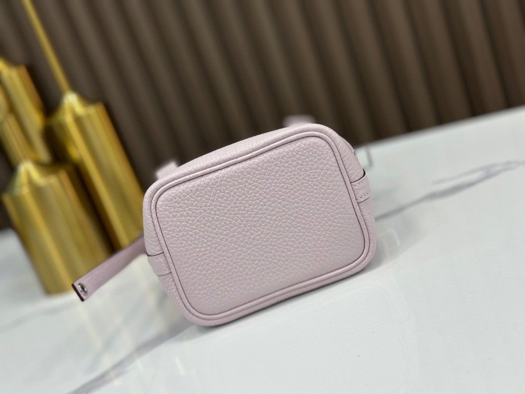 Hermes Limited Edition Picotin Lock Micro Mini 14 Bag Mauve pale  togo Tote palladium Hardware