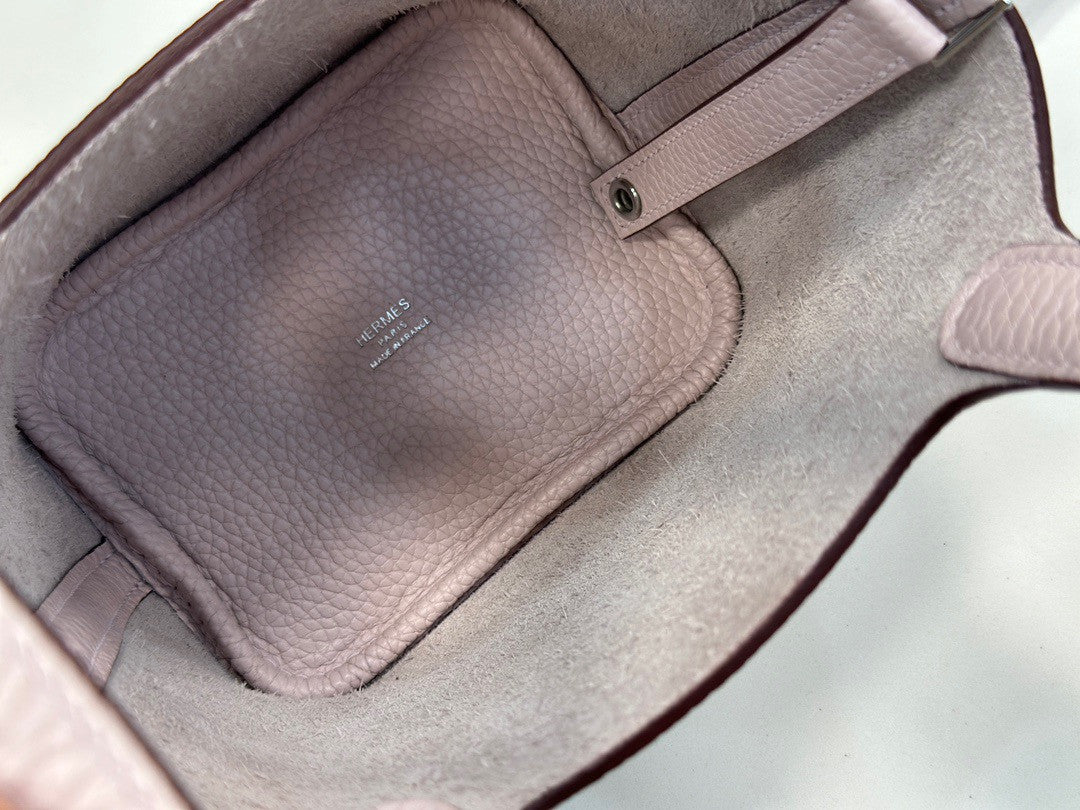 Hermes Limited Edition Picotin Lock Micro Mini 14 Bag Mauve pale  togo Tote palladium Hardware