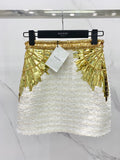 Balmain Embroidered tweed skirt