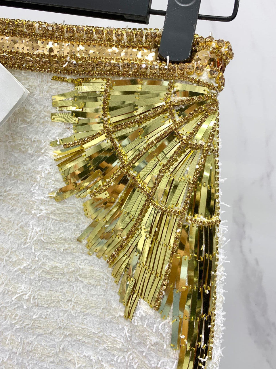 Balmain Embroidered tweed skirt