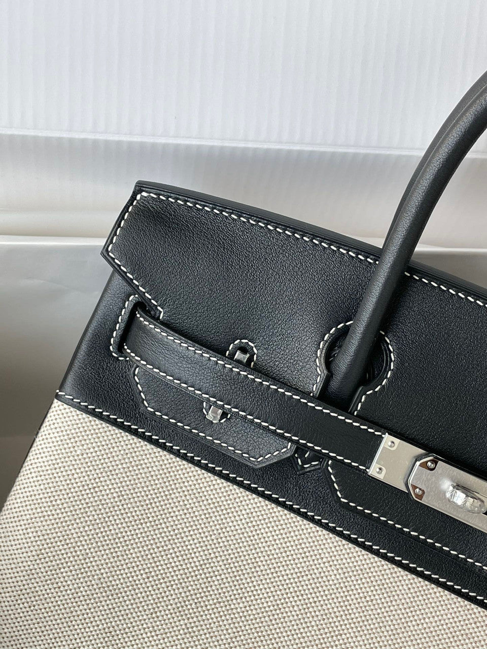 Hermès Birkin 30 Bag Toile Black Swift Leather