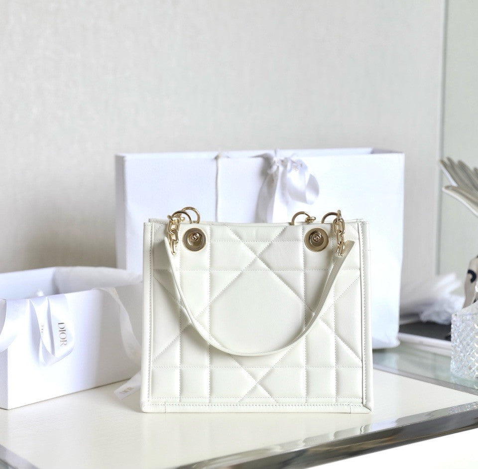 Christian Dior Book Tote small Macrocannage latte calfskin