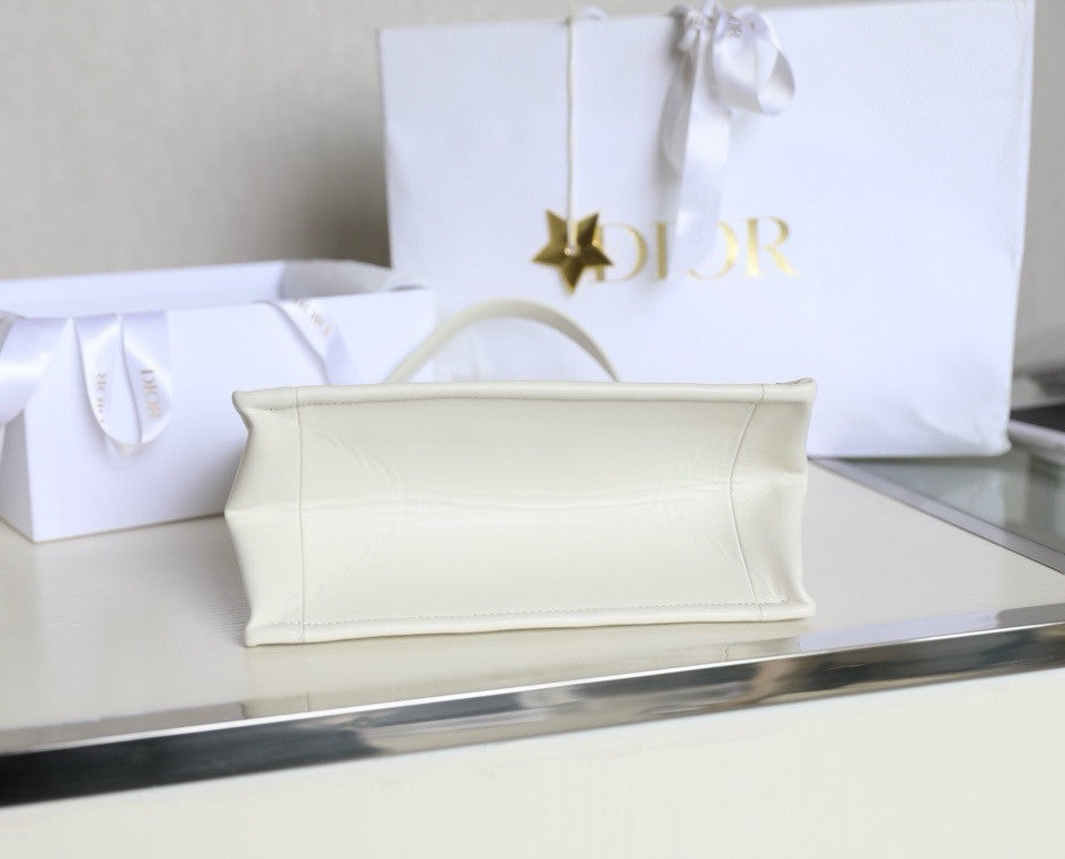 Christian Dior Book Tote small Macrocannage latte calfskin