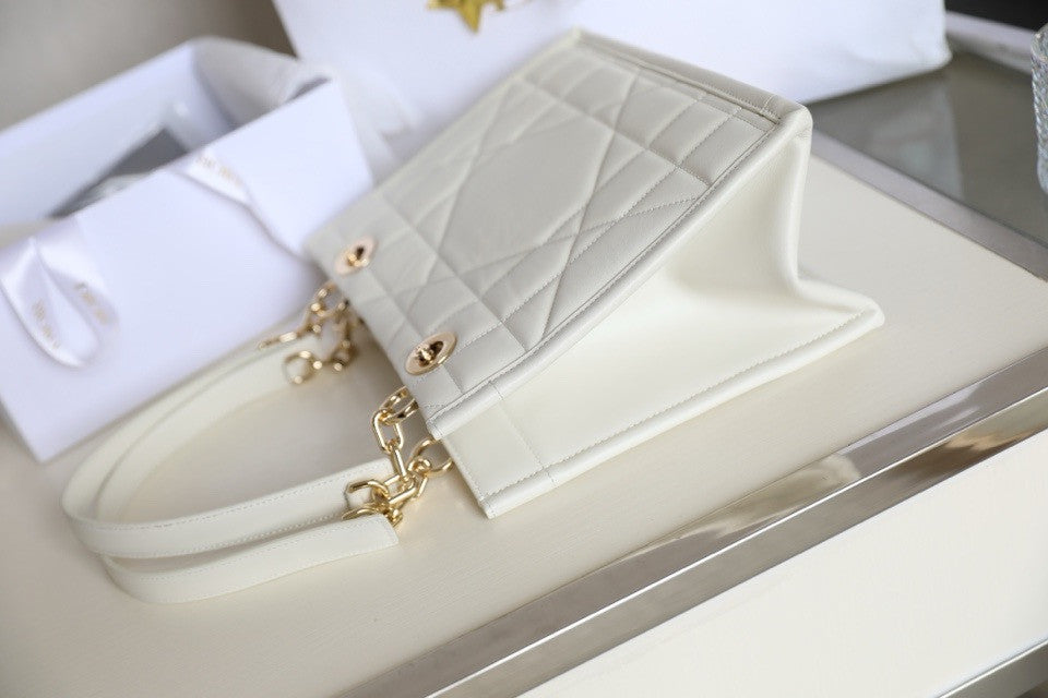 Christian Dior Book Tote small Macrocannage latte calfskin