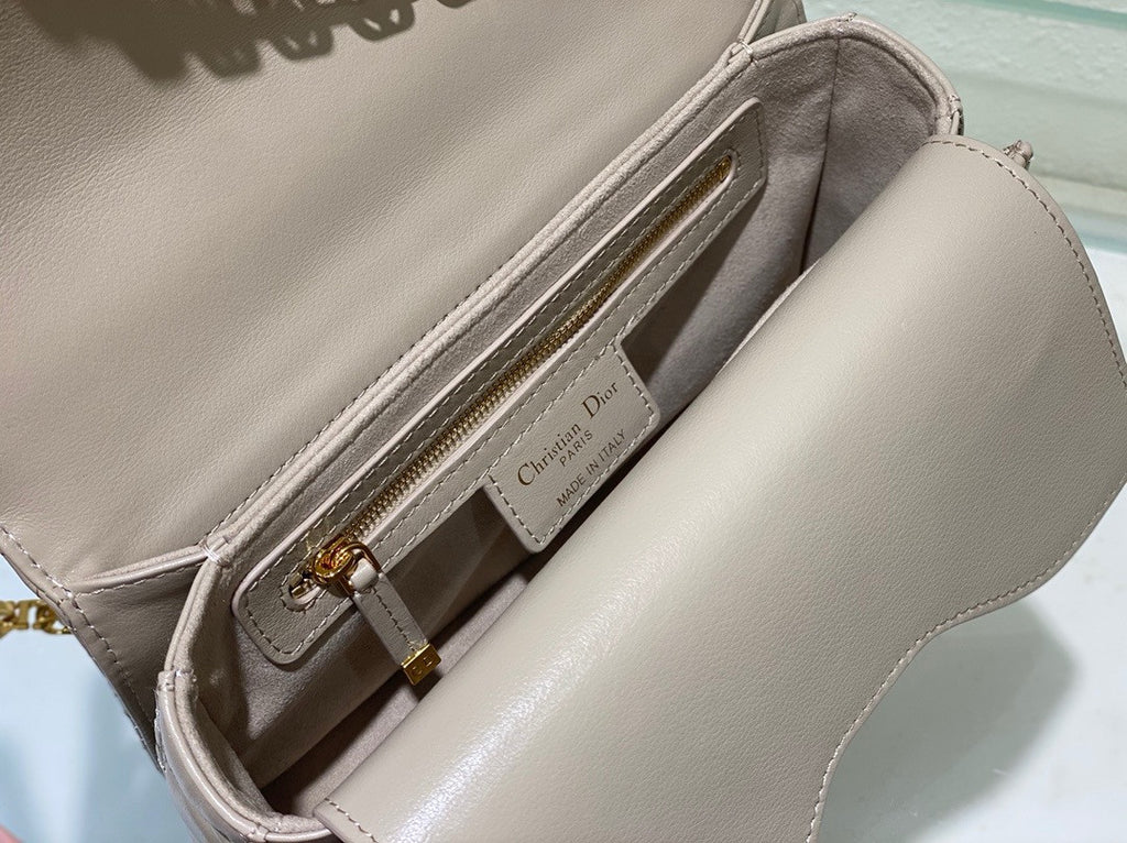 Christian Dior Small Dior Jolie Top Handle Bag  Beige  Cannage Calfskin