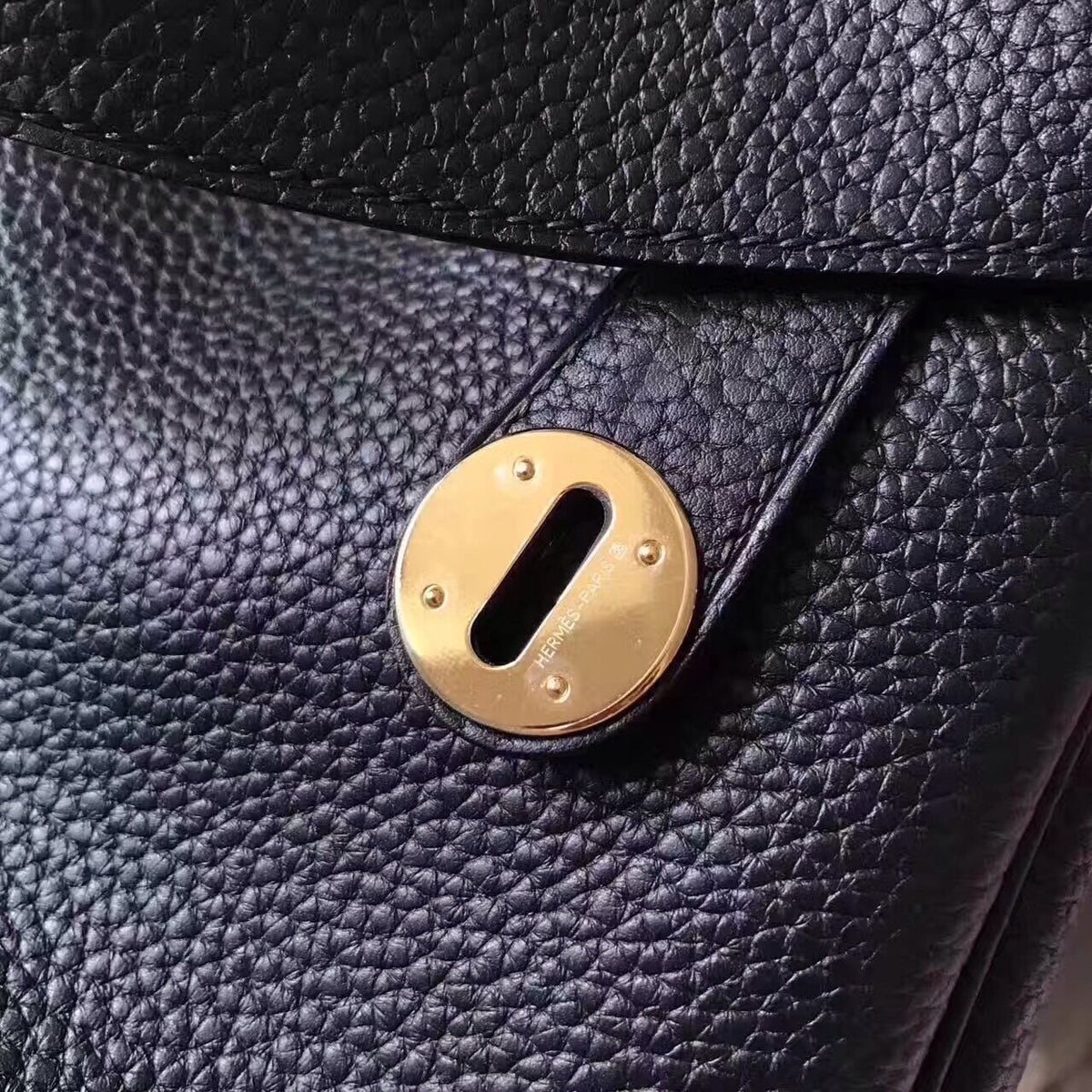 Hermes Black Lindy 26 Togo Gold HW