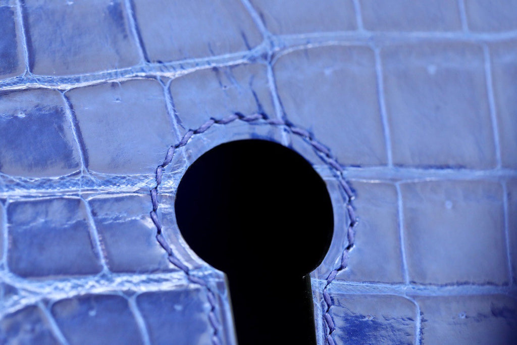 Hermes Matte Blue Electric Prosperous  crocodile  Birkin bag with 18-karat white gold and diamond