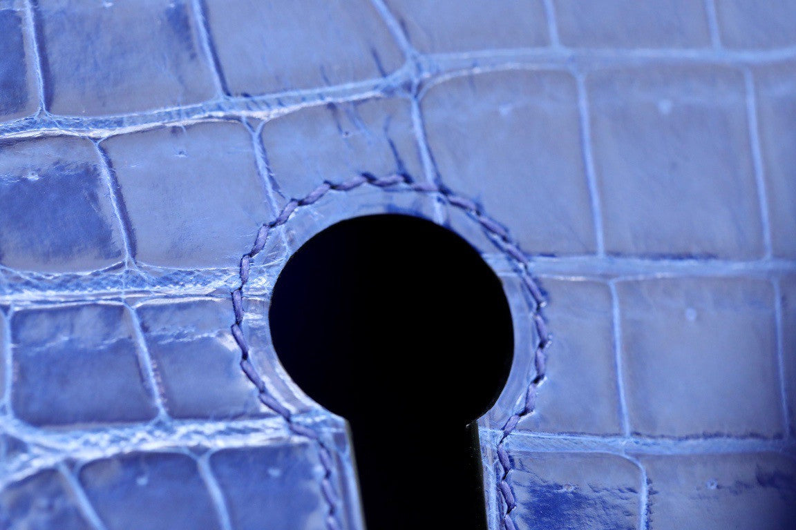 Hermes Matte Blue Electric Prosperous  crocodile  Birkin bag with 18-karat white gold and diamond