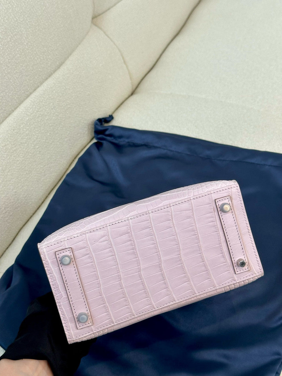 Hermès Birkin 20 Mauve Pale  Alligator Palladium Hardware