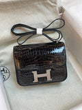 Hermes Black Crocodile Constance Mini 18/19 Handbag