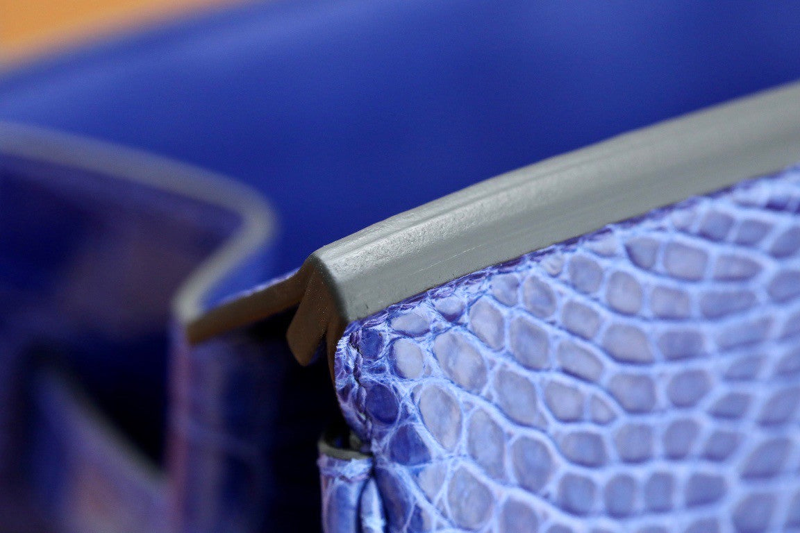Hermes Matte Blue Electric Prosperous  crocodile  Birkin bag with 18-karat white gold and diamond