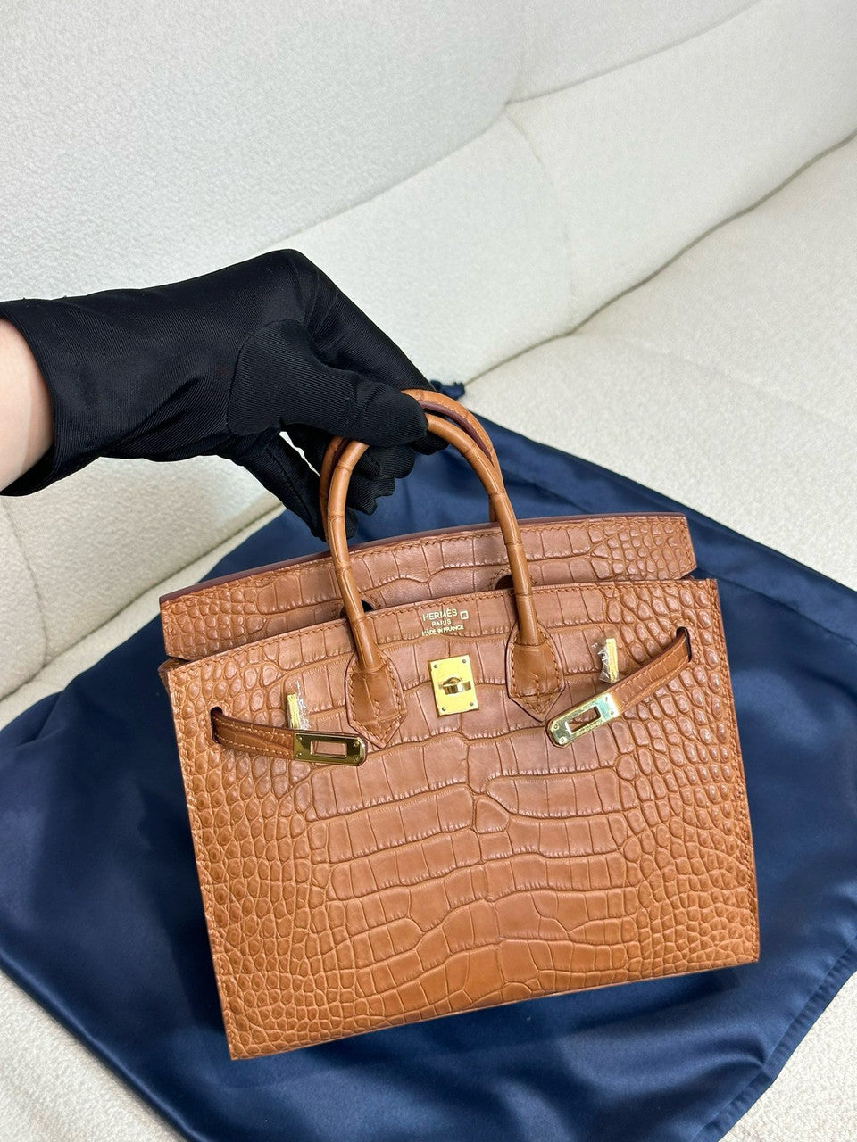 Hermès Birkin 20 Gold  Alligator Gold Hardware