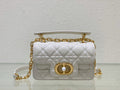 Christian Dior Mini Dior Jolie Top Handle Bag  Powder White Cannage Calfskin