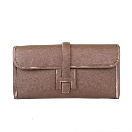 Hermes Etoupe Jige Elan clutch