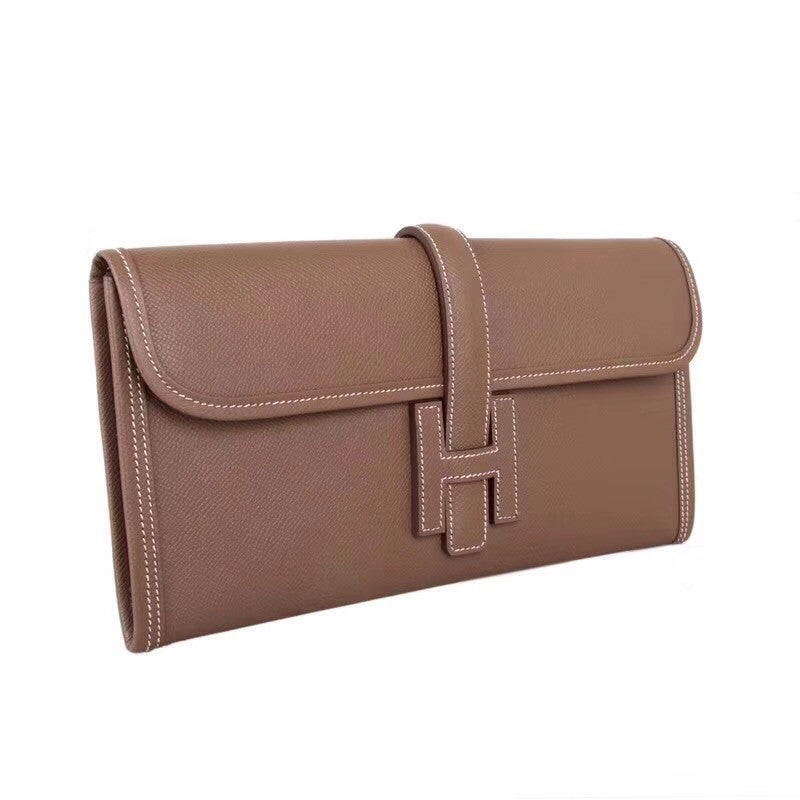 Hermes Etoupe Jige Elan clutch