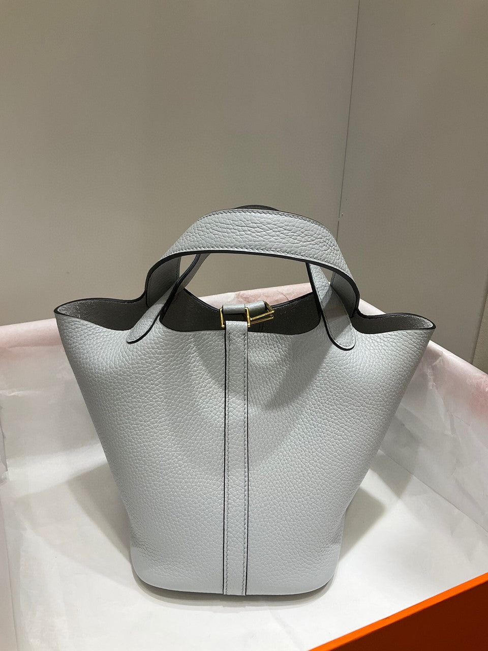 Hermes Bleu Pale Picotin Lock 18 Togo Leather Bag