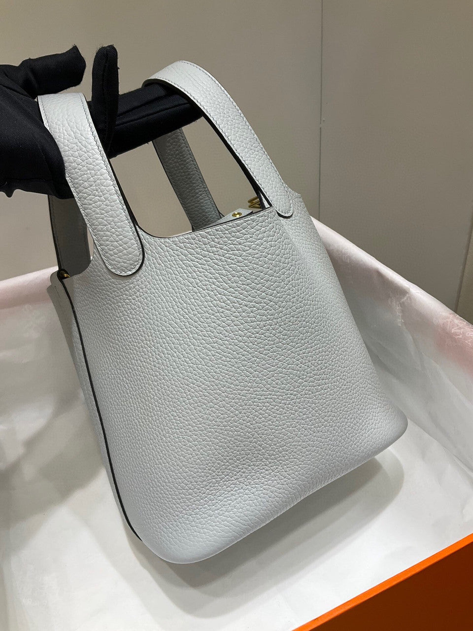 Hermes Bleu Pale Picotin Lock 18 Togo Leather Bag