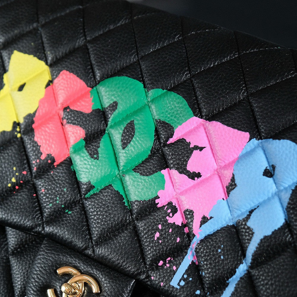 CHANEL G-DRAGON LIMITED EDITION GRAFFITI CLASSIC HANDBAG