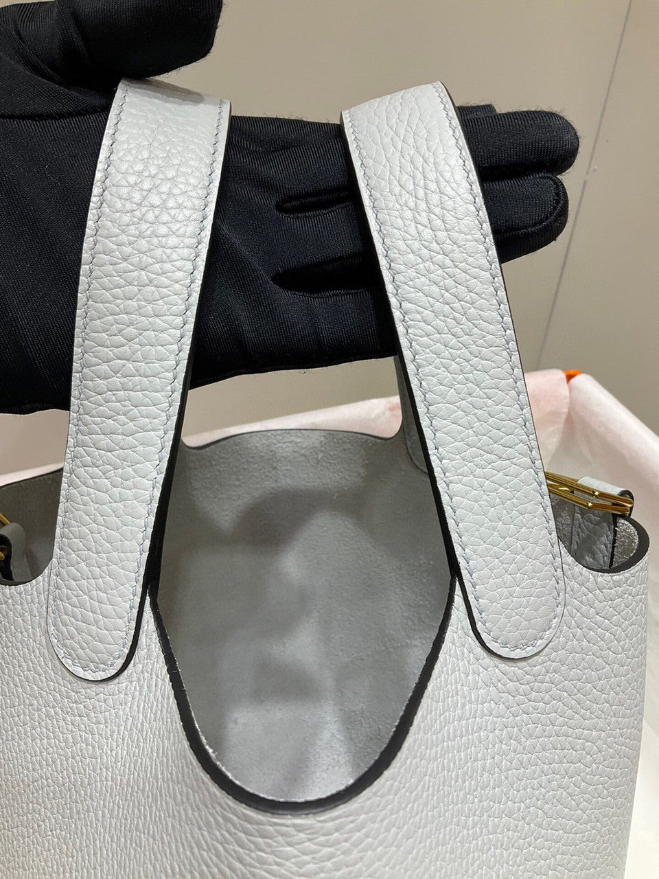 Hermes Bleu Pale Picotin Lock 18 Togo Leather Bag