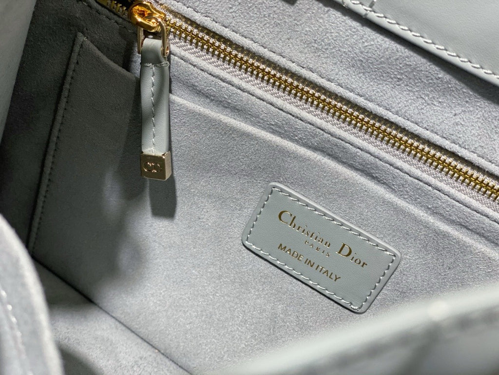 Chrisian Dior Small Dior Book Tote Grey Macrocannage Calfskin (26.5 x 21 x 14 cm)