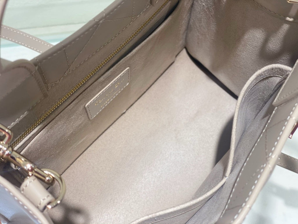 Chrisian Dior Small Dior Book Tote  Beige Macrocannage Calfskin (26.5 x 21 x 14 cm)