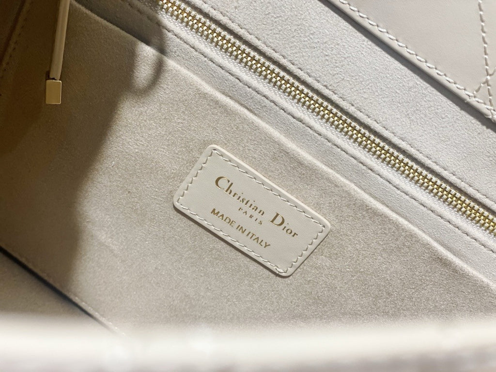 Chrisian Dior Small Dior Book Tote  Beige Macrocannage Calfskin (26.5 x 21 x 14 cm)