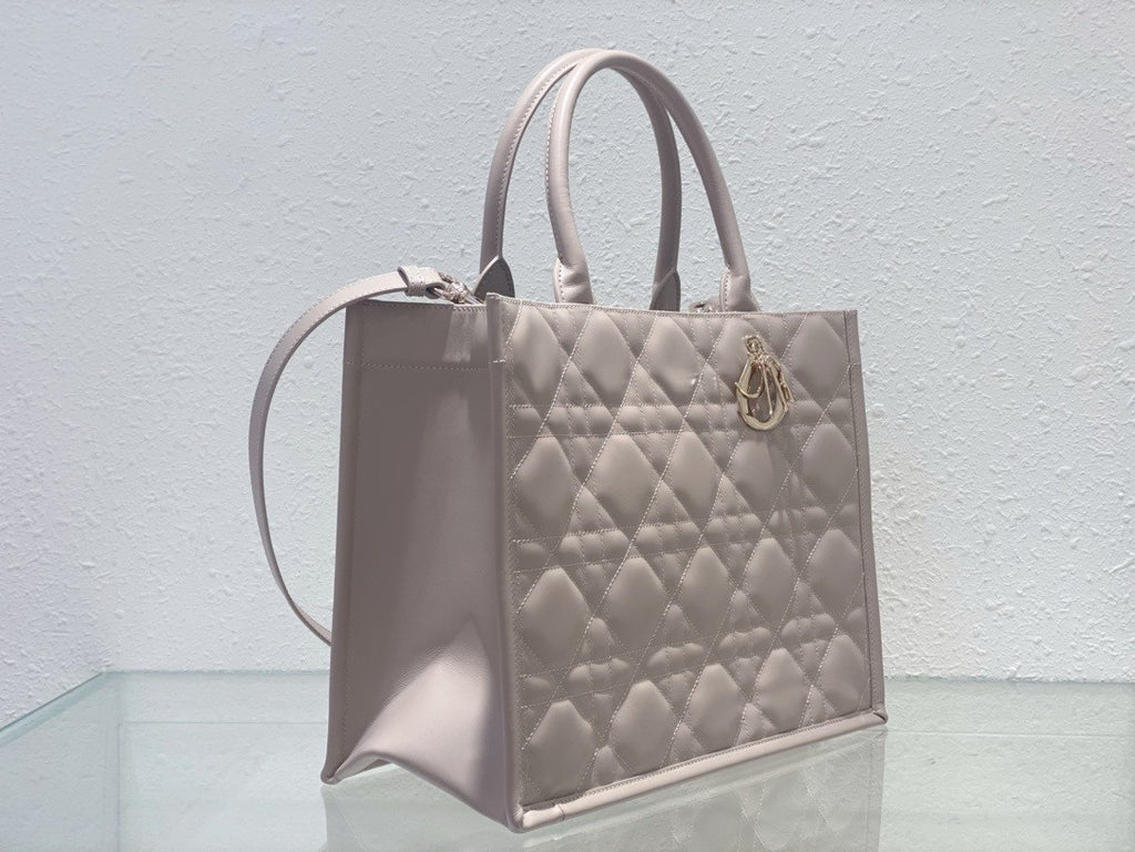 Christian Dior Medium Dior Book Tote Beige Macrocannage Calfskin (36.5 x 28 x 17.5 cm)