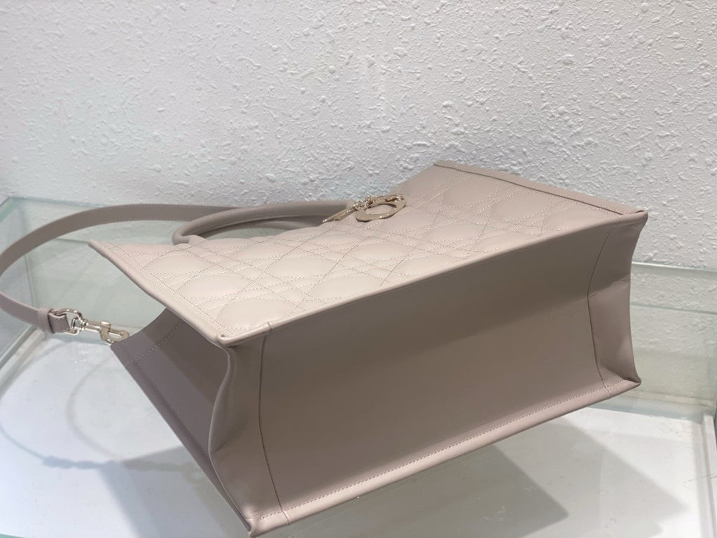 Christian Dior Medium Dior Book Tote Beige Macrocannage Calfskin (36.5 x 28 x 17.5 cm)