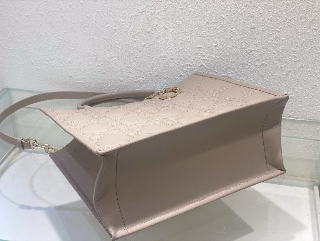 Christian Dior Medium Dior Book Tote Beige Macrocannage Calfskin (36.5 x 28 x 17.5 cm)
