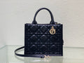 Christian Dior Small Dior Book Tote  Black Macrocannage Calfskin (26.5 x 21 x 14 cm)