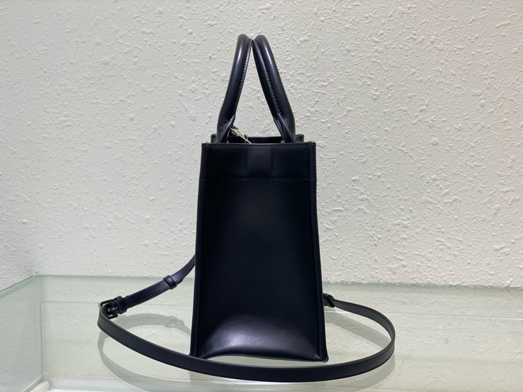 Christian Dior Small Dior Book Tote  Black Macrocannage Calfskin (26.5 x 21 x 14 cm)