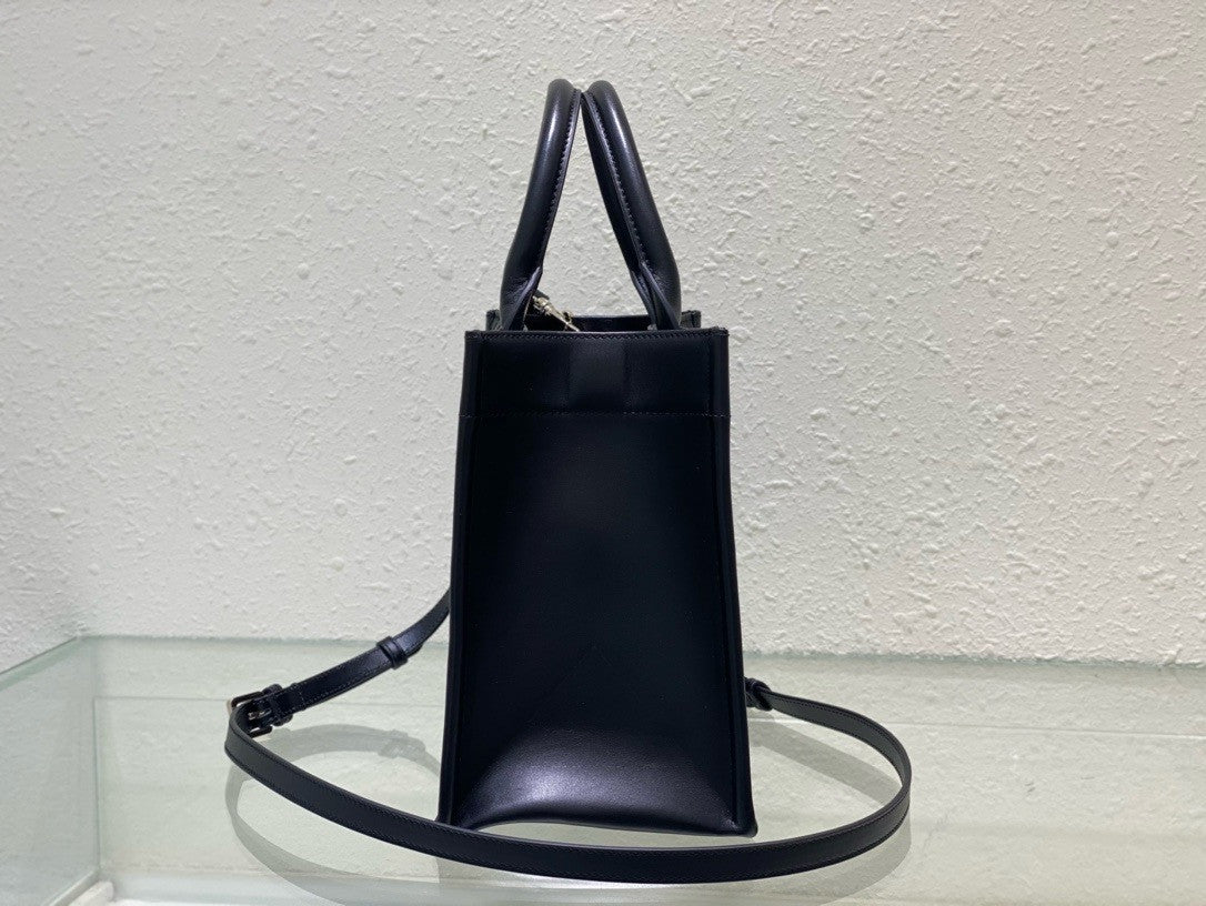 Christian Dior Small Dior Book Tote  Black Macrocannage Calfskin (26.5 x 21 x 14 cm)