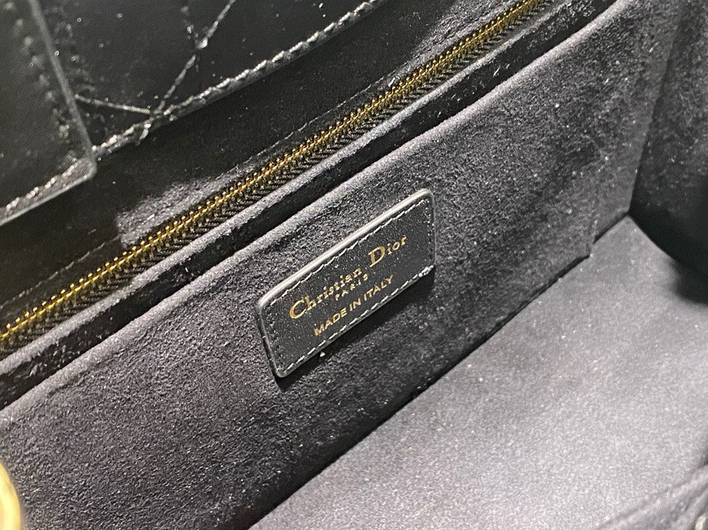 Christian Dior Small Dior Book Tote  Black Macrocannage Calfskin (26.5 x 21 x 14 cm)