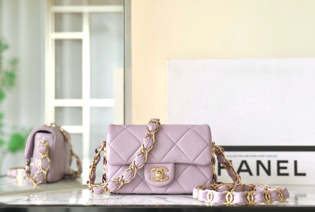 CHANEL FALL-WINTER 2024/25   SMALL FLAP BAG PURPLE