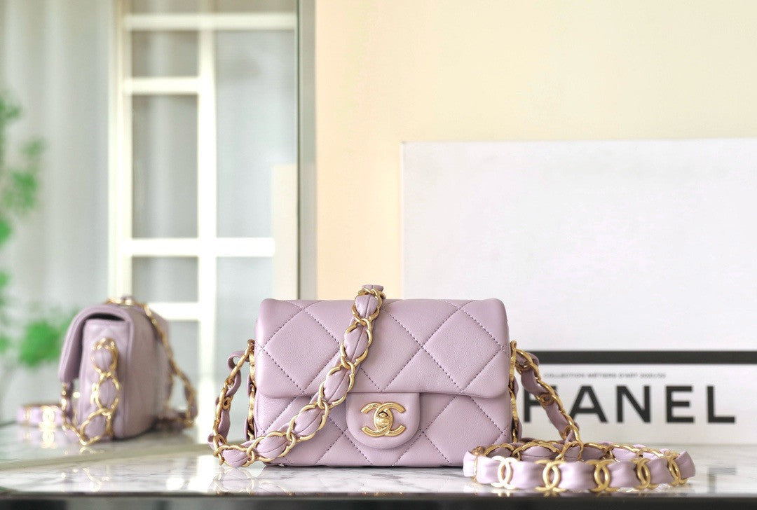 CHANEL FALL-WINTER 2024/25   SMALL FLAP BAG PURPLE