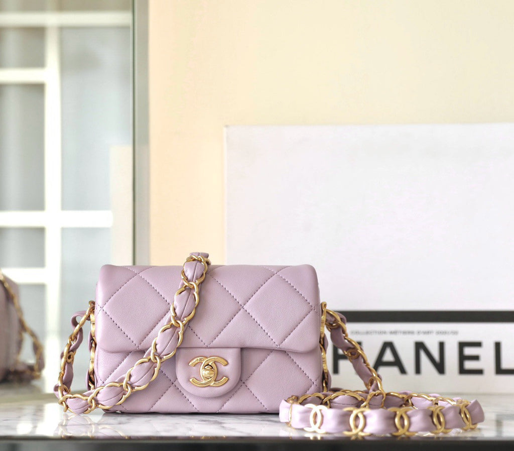 CHANEL FALL-WINTER 2024/25   SMALL FLAP BAG PURPLE