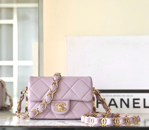 CHANEL FALL-WINTER 2024/25   SMALL FLAP BAG PURPLE